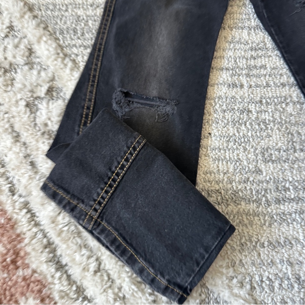 Levi’s Noughties Low Rise Bootcut Jeans Black Distressed Button Flap Pockets - Picture 12 of 15
